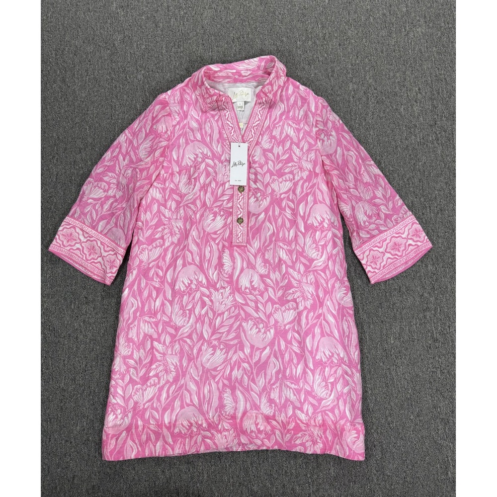 Lilly Pulitzer Dress Womens 0 Pink Daphnie Tunic Dress‎ Rousseau Tulip To Tango
